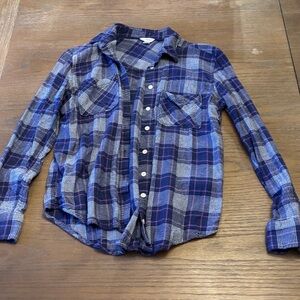 Aeropostale Blue and Purple Plaid Blouse